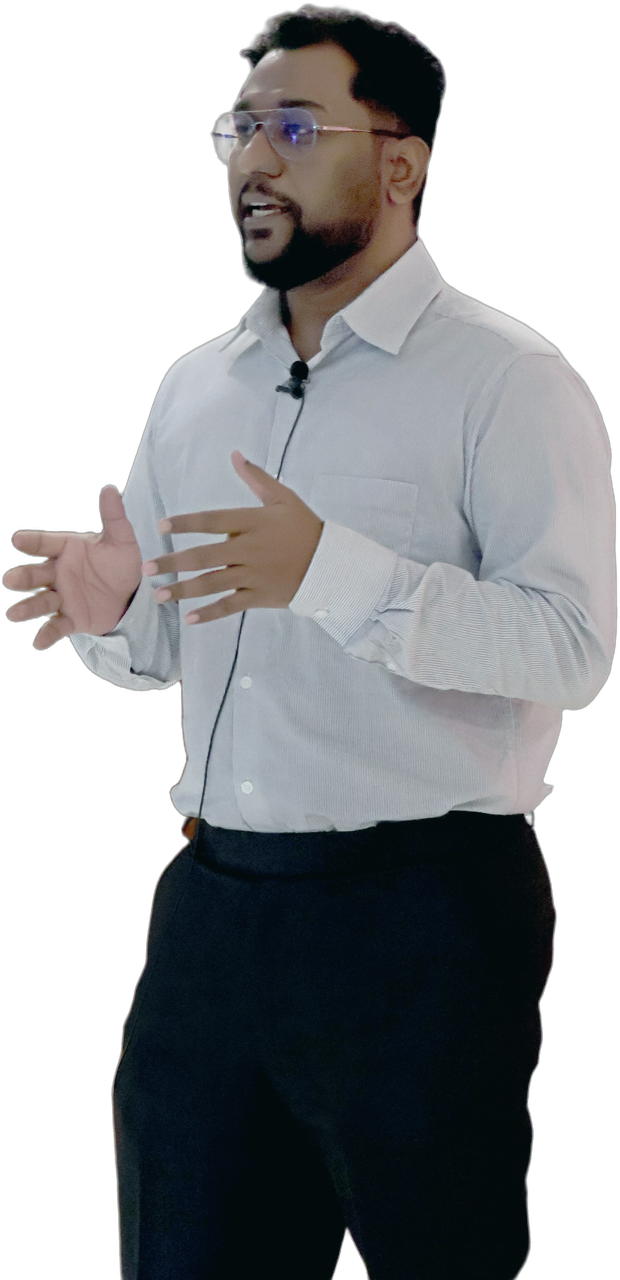Krishna Kamble presenting at a corporate training session